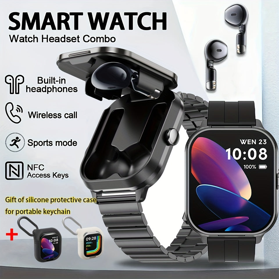 WatchPods 2-in-1 Smartwatch with Built In Wireless Earbuds